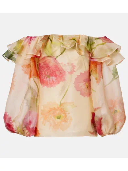 Top Carolina Herrera de mătase cu model floral