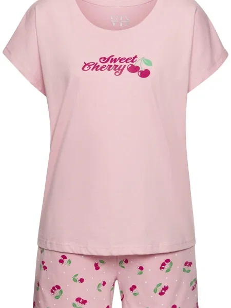 VIVANCE Kratke hlače za spanje / jagoda / roza zelena