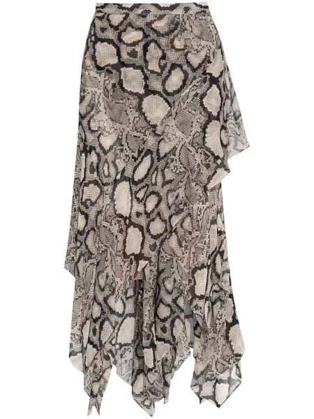 Fustă midi Allsaints până la genunchi