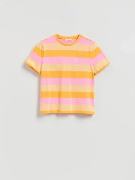 Reserved Tricou din în dungi galben-deschis galben