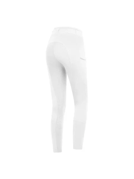 Dziewczęce legginsy jeździeckie z pełną przyczepnością ELT Ella białe