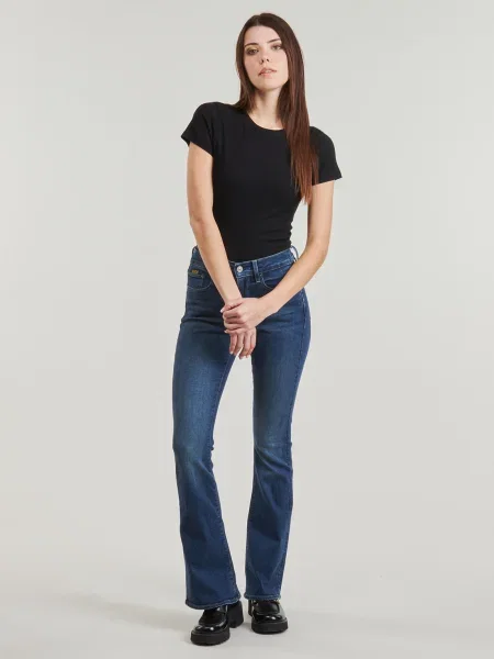Džínsy so strihom ku čižmám G-star Raw modrá