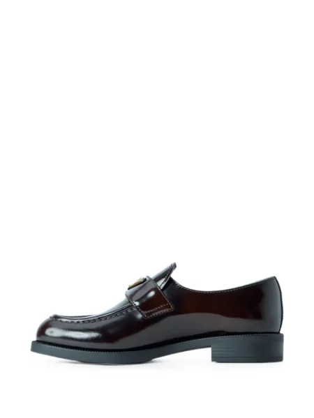 Pantofi loafer Prada cu autograf maro