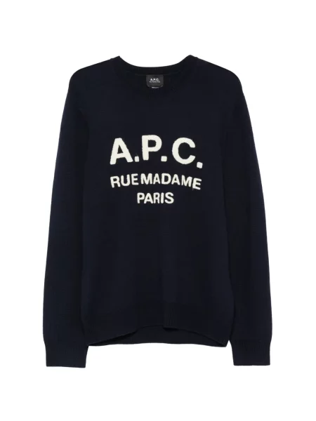 Gyapjú szvetter A.p.c. autogrammal kék
