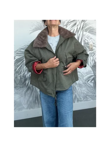 Krótka parka Blonde No.8 zielona
