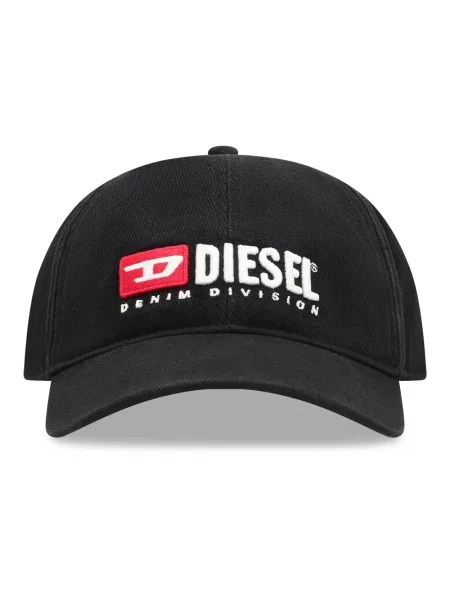 Czapka z daszkiem Diesel z logo czarna
