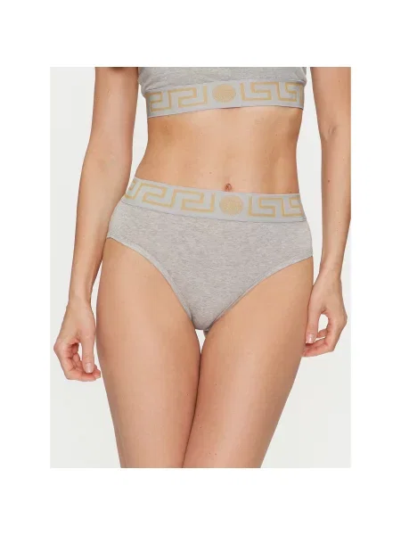 Versace Класичні труси з високою талією Greca Border сірий