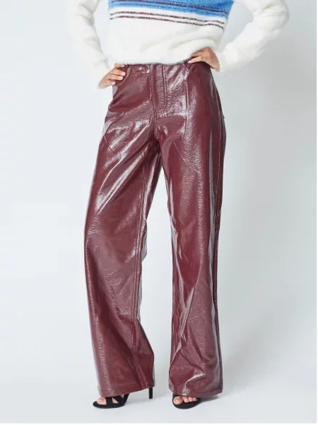 Co'couture Pantaloni Posy vin roșu