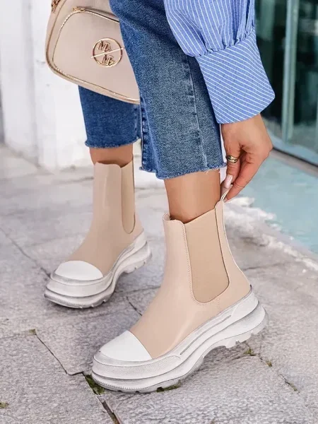 Botine Resti slip-on alb