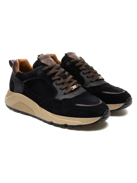 Sneakersy Ambitious skórzane chunky niebieskie