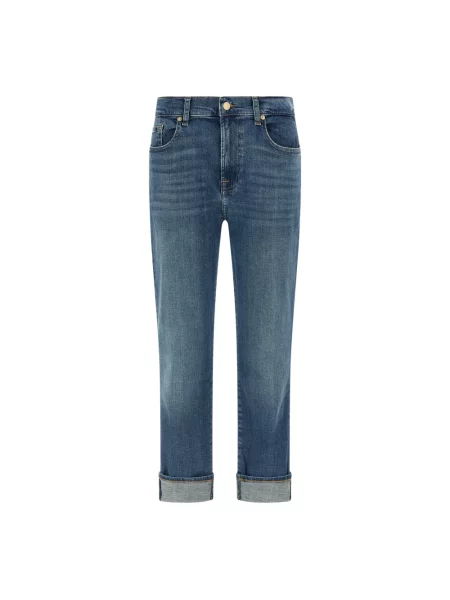 Skinny jeansy skinny 7 For All Mankind niebieskie