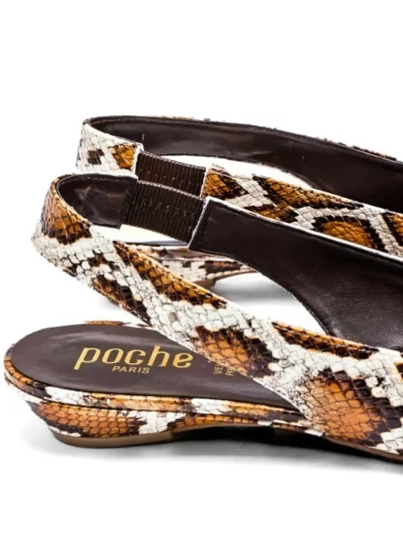 Pantofi cu toc Poche Paris slingback maro