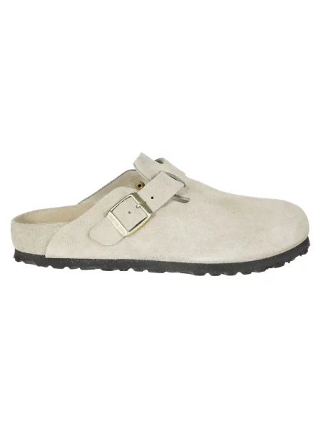 Klapki Birkenstock skórzane beżowe