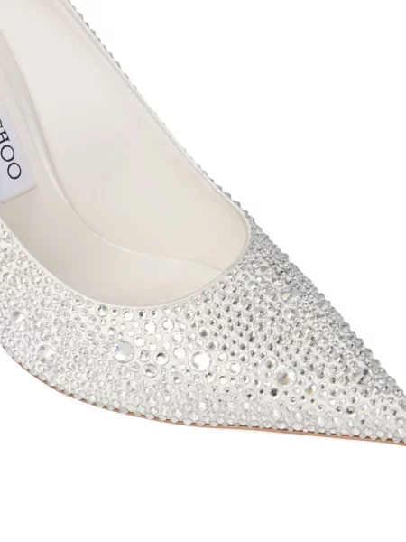Pantofi cu toc Jimmy Choo de cristal argintiu