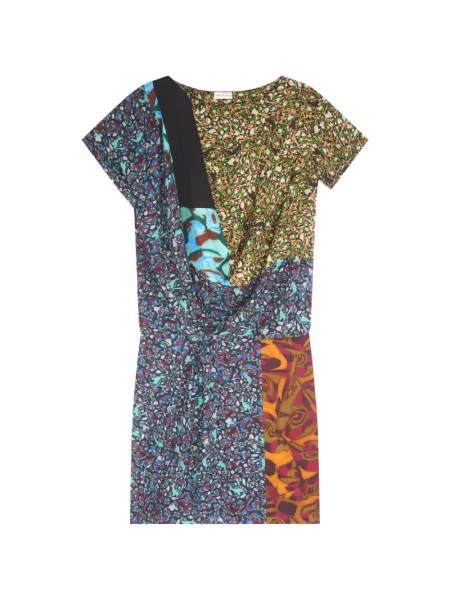 Rochie Dries Van Noten drapată albastru