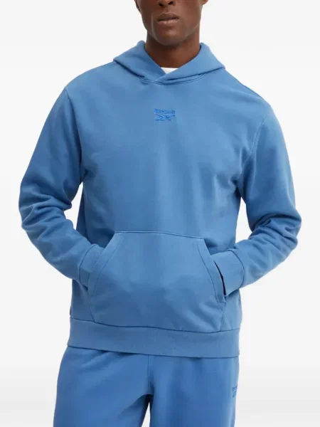 Hanorac cu glugă Reebok cu glugă cu autograf albastru