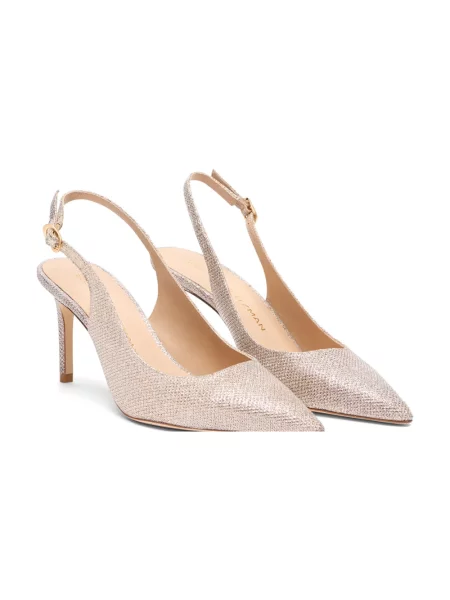 Czółenka Stuart Weitzman skórzana z otwartą piętą różowa