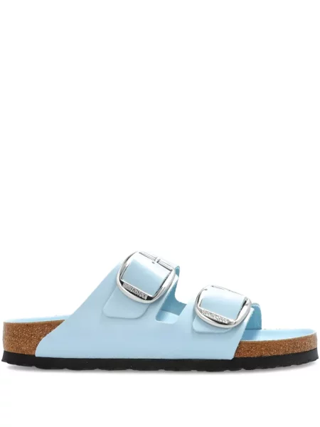 Sandale Birkenstock din piele de lac cu cataramă albastru