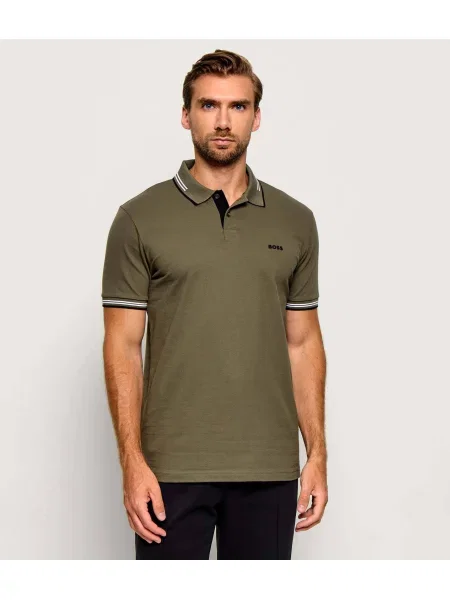 Tricou polo Boss Green stretch verde