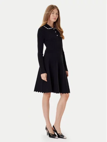 PINKO Pletena obleka Nisida črna