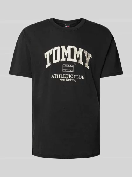T-shirt z nadrukiem z logo Tommy Jeans czarna