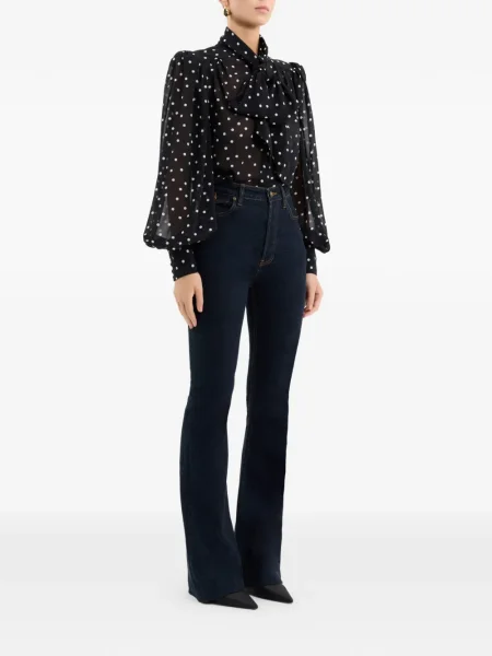 Bluzka Rebecca Vallance z kokardką w grochy czarna