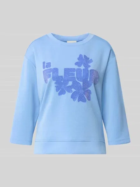 Bluza z mieszanki modalu z rękaw o dł. Milano Italy błękitna