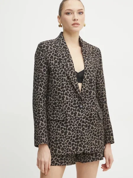 Morgan marynarka VBILI.F jednorzędowa wzorzysta VBILI.F brązowy