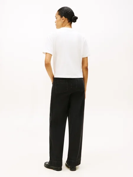 TOMMY HILFIGER Tricou negru alb