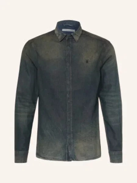 Allsaints Džínová Košile Gleason Extra Slim Fit tmavě šedá