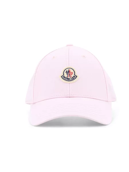 Czapka z daszkiem Moncler z logo różowa