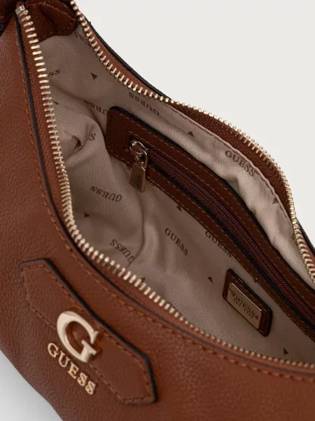 Кожаная сумка хобо Guess