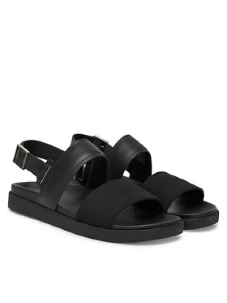 Calvin Klein Sandály Back Strap W/ Buckle Logo černá