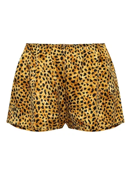 Pantaloni scurți Versace de mătase cu imagine cu model leopard