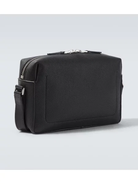 Kožená crossbody taška Tom Ford čierna