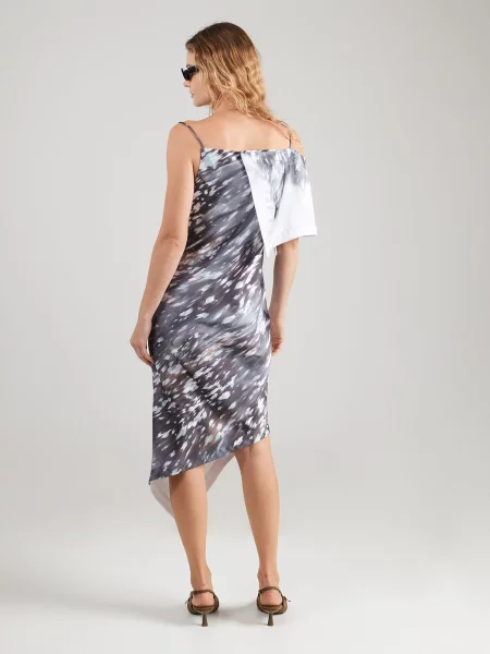 IRO Rochie VELIORI albastru pastel / gri bazalt / gri închis alb