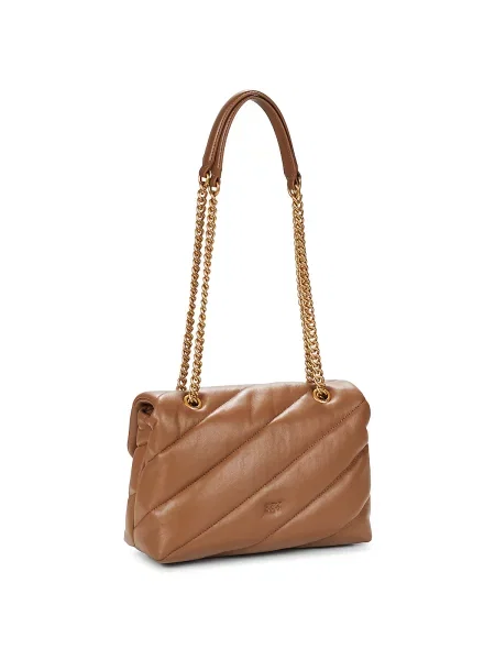 Geanta crossbody Pinko din piele clasică maro