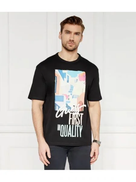 GUESS Tricou | Relaxed fit negru