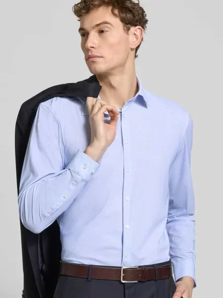 Koszula biznesowa Slim Fit z kołnierzykiem kent Jake*s błękitna