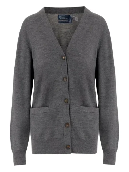 Kardigan Polo Ralph Lauren sztruksowy z frędzli niebieski