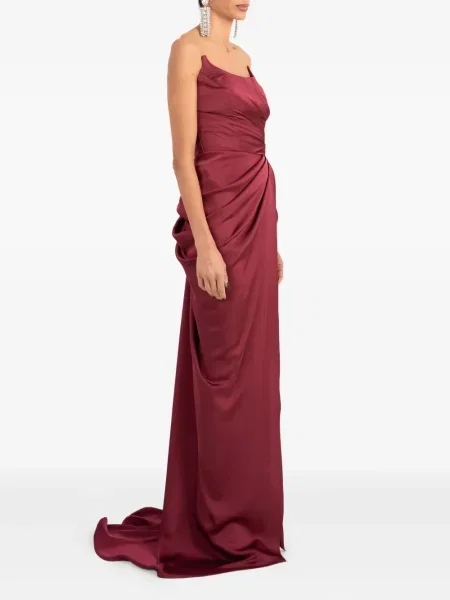 Rochie maxi Ana Radu cu crăpătură de costum roșu
