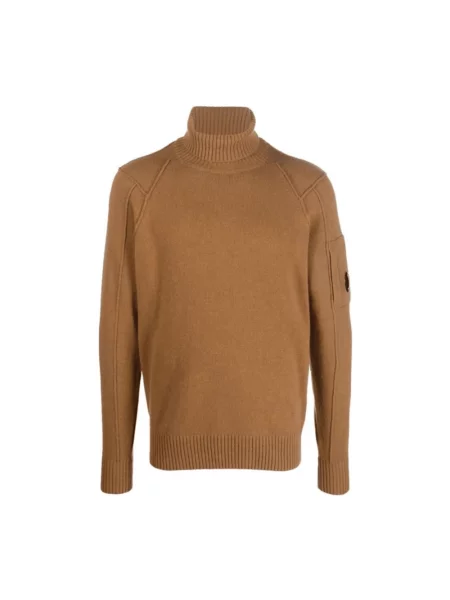Sweter C.p. Company z kapturem brązowy