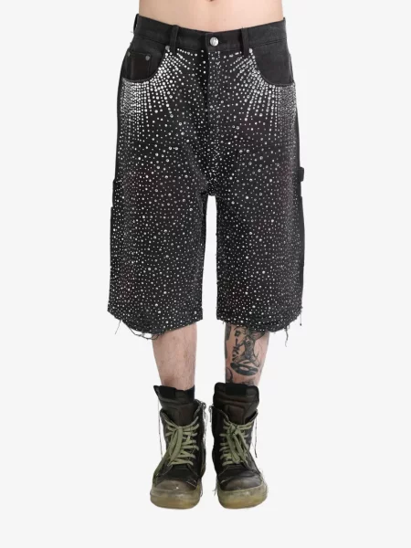 Szorty jeansowe Birth Of Royal Child z kryształkami czarne