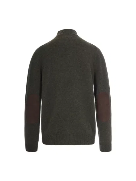 Sweter z golfem Barbour wełniany zielony