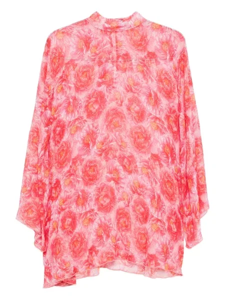 Костюм мини рокля Styland на цветя с принт розово