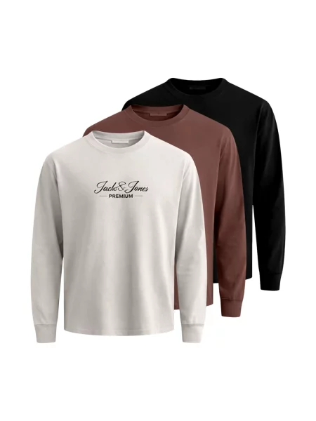 JACK & JONES Tricou JPRBLALucas maro / negru alb