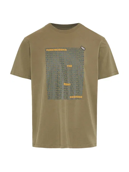 Funky Buddha Tričko / zelená / oranžová šedá