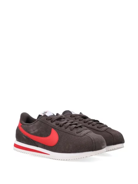 Iš natūralios odos retro stiliaus kelnės Nike apvaliu kaklu ruda