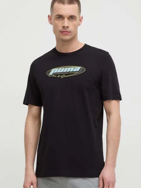 Тениска Puma с принт черно