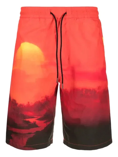 Pantaloni scurți Maharishi cu imagine roșu